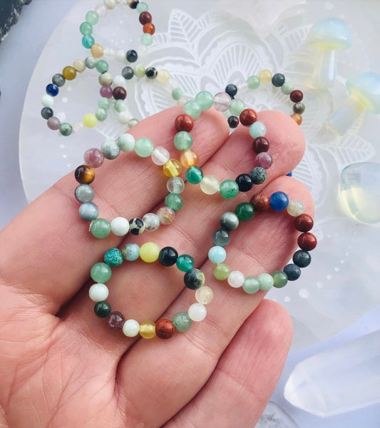 Rainbow Crystal Bead Ring -One size