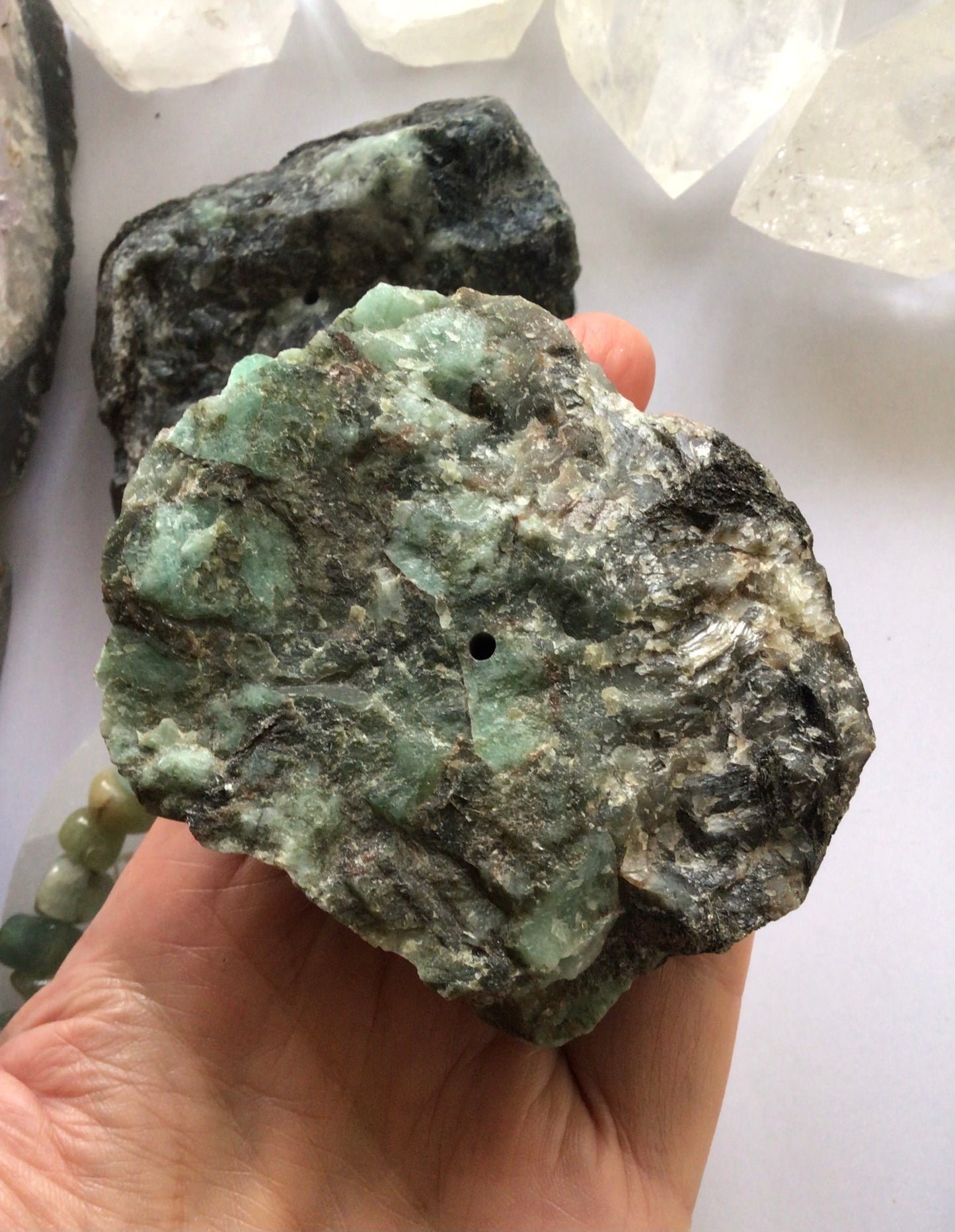 Emerald Crystal Incense Holder