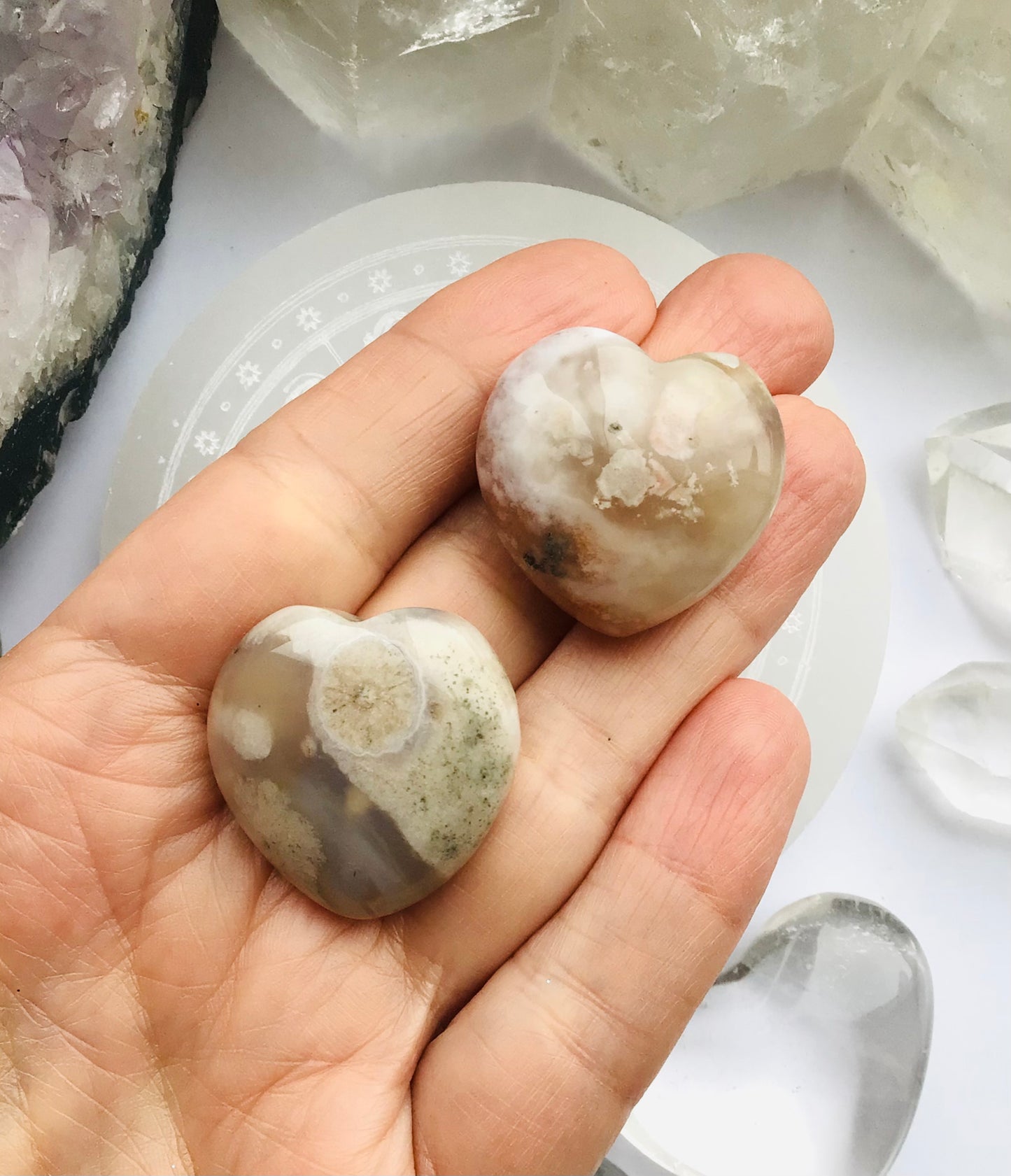 Flower Agate Heart