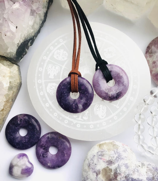 Lepidolite Pi Stone Necklace