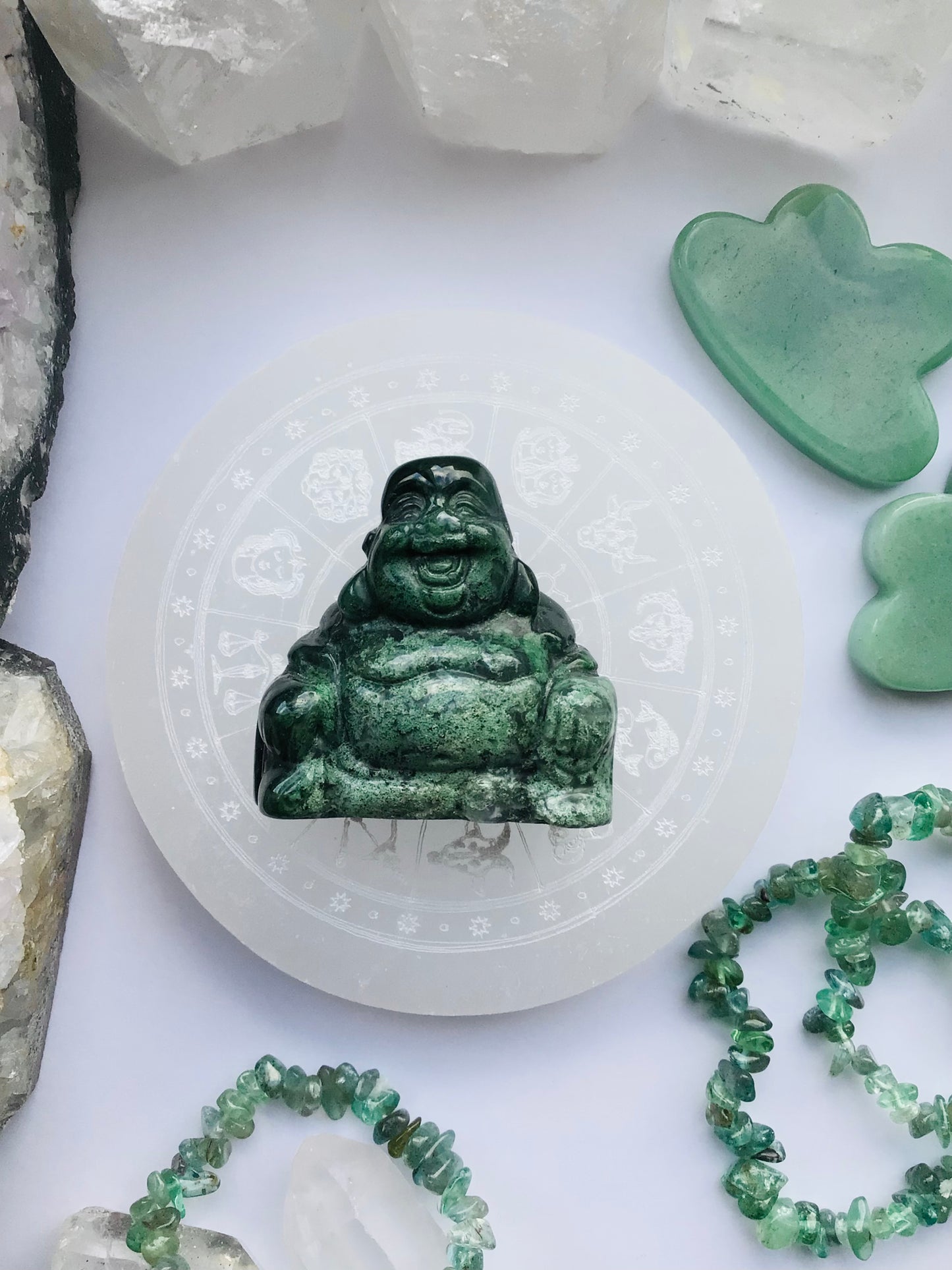 Moss Agate Buddha