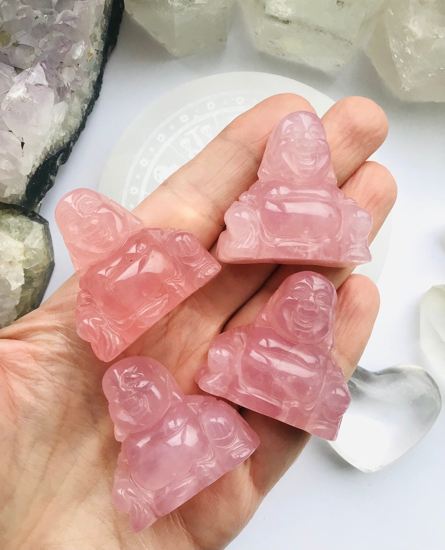 Rose Quartz Buddha - Love & Abundance