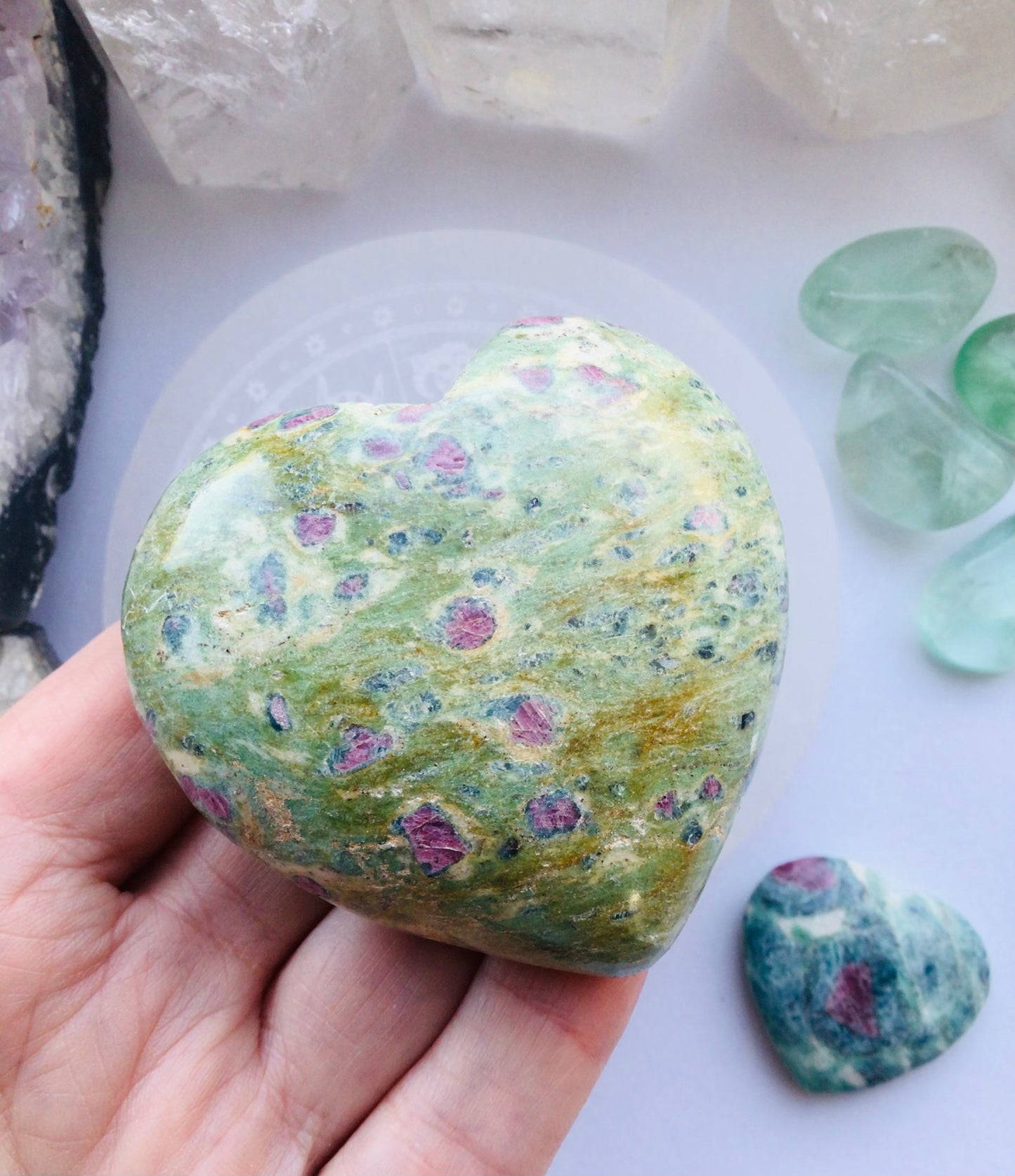 Ruby in Fuchsite Heart