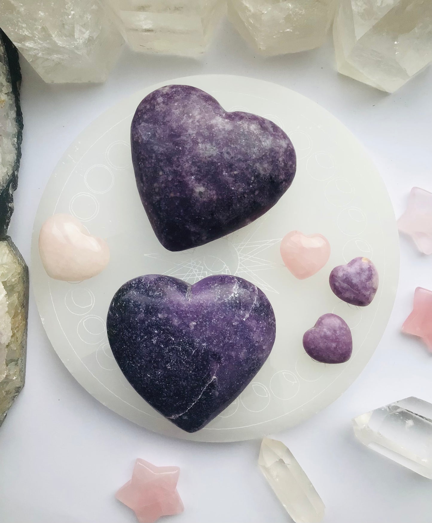 Lepidolite Heart Large