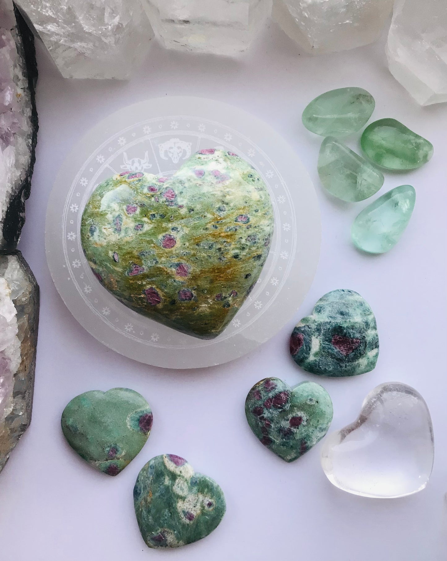 Ruby in Fuchsite Heart