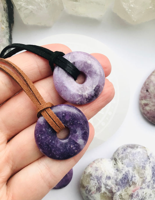 Lepidolite Pi Stone Necklace