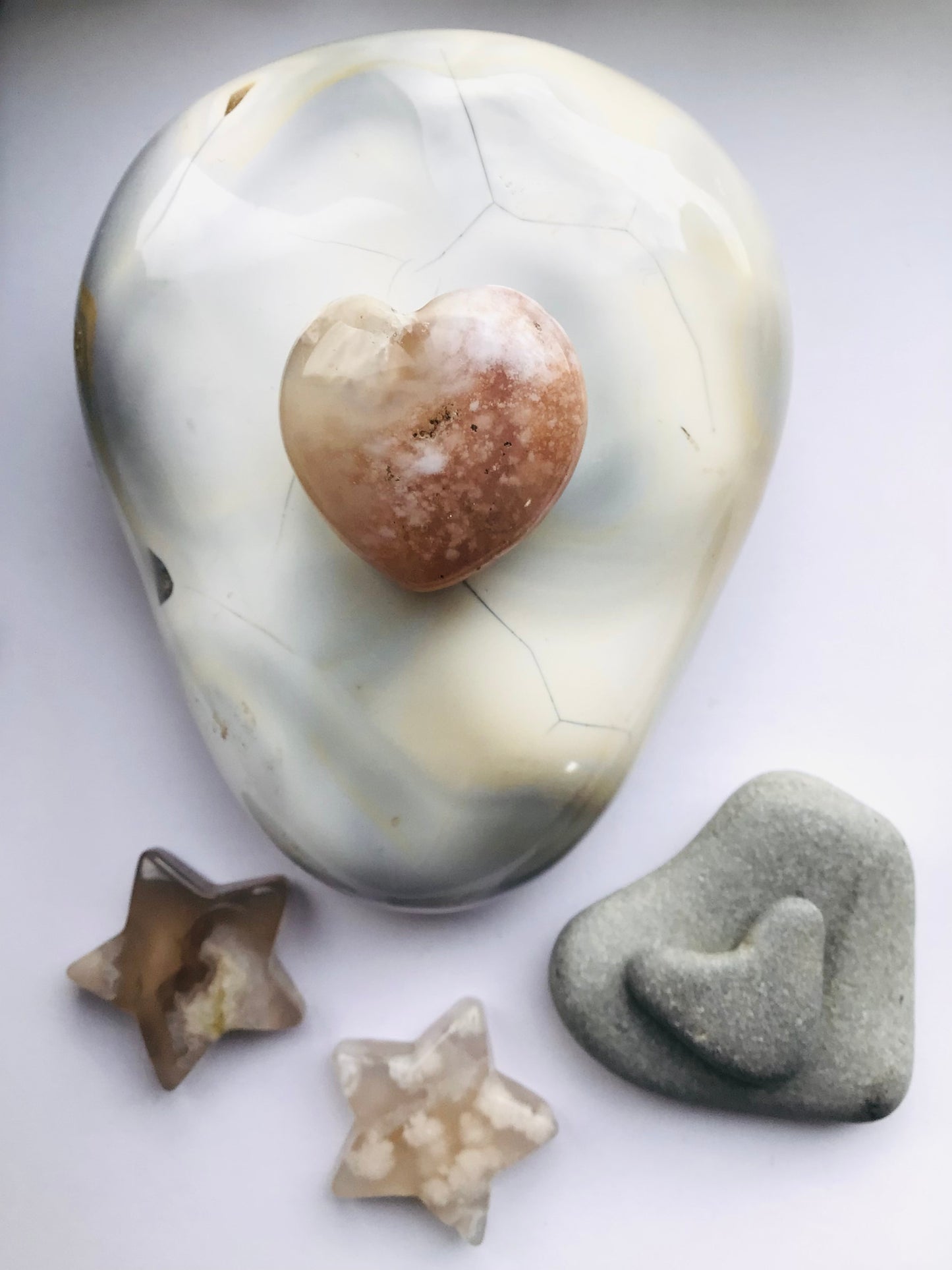 Flower Agate Heart