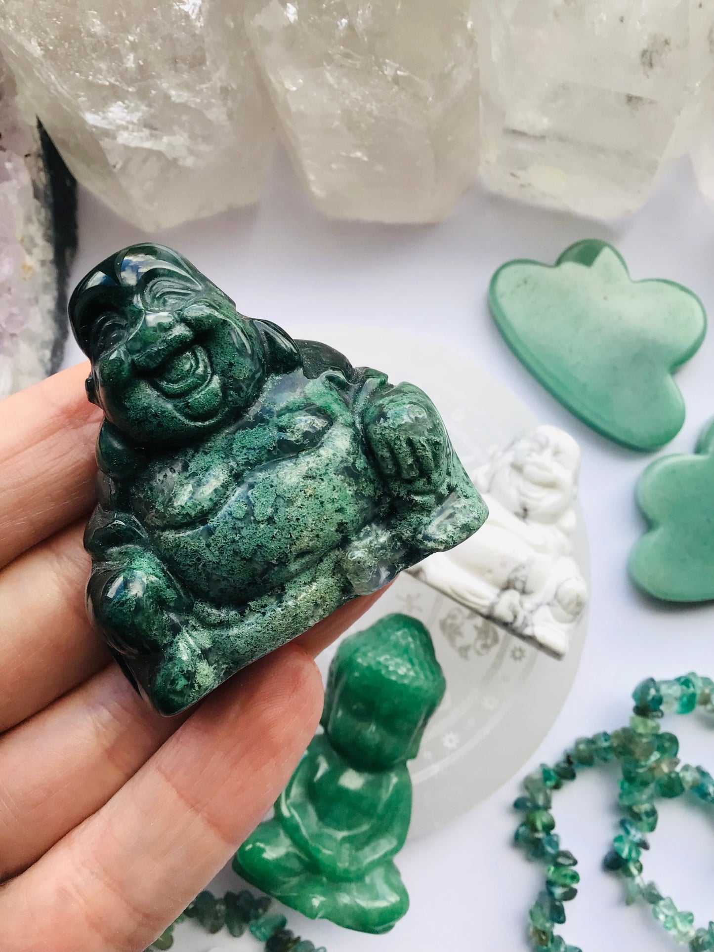 Moss Agate Buddha