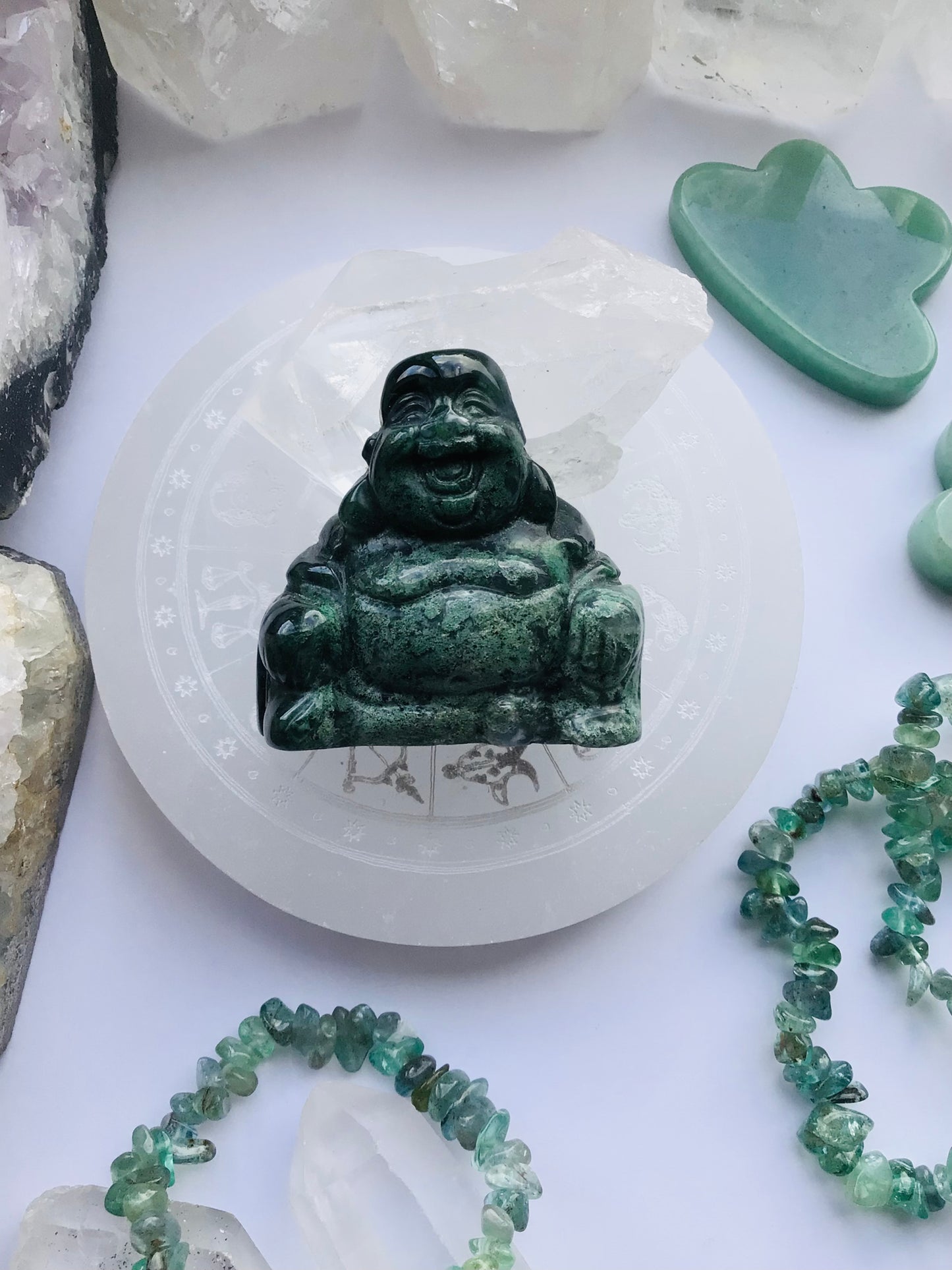 Moss Agate Buddha