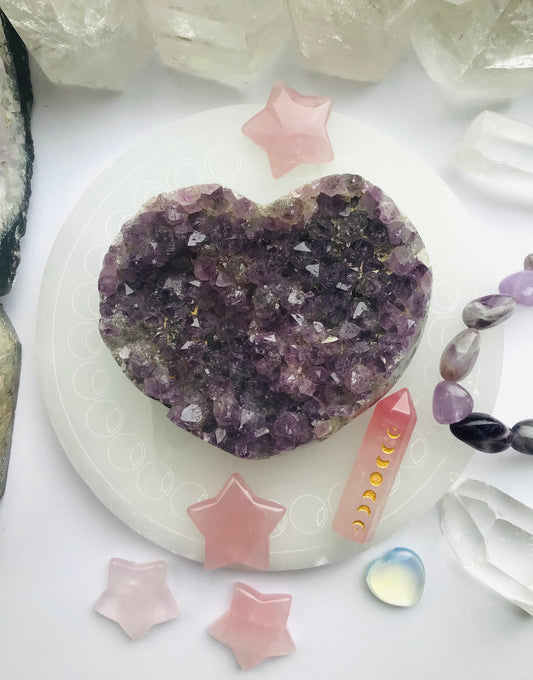 Amethyst Druzy Heart