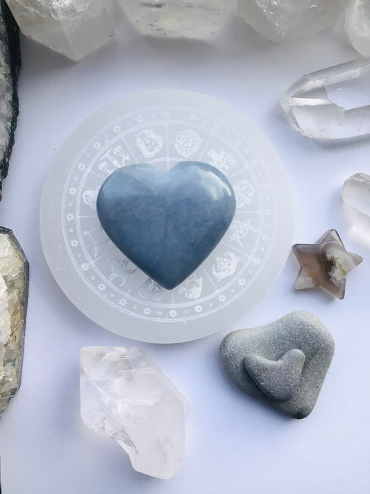 Angelite Crystal Heart