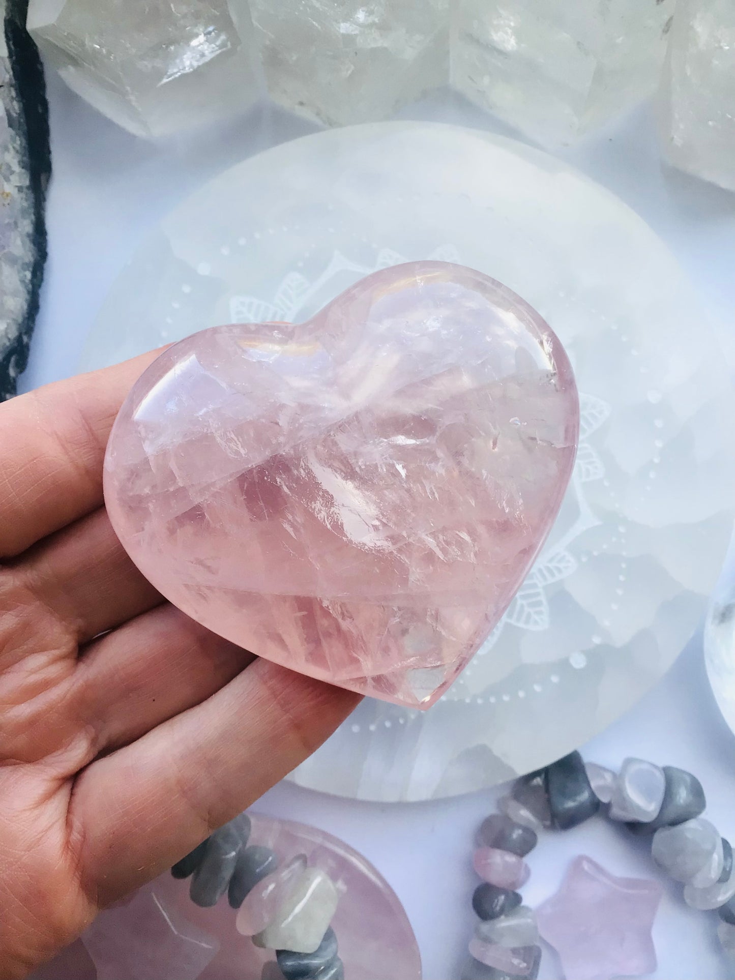 Rose Quartz Heart - Large