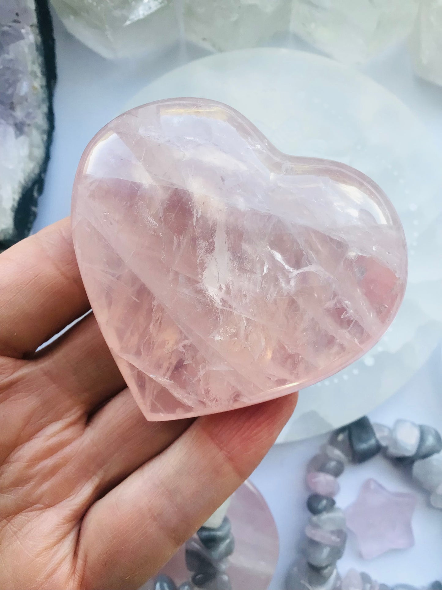 Rose Quartz Heart - Large