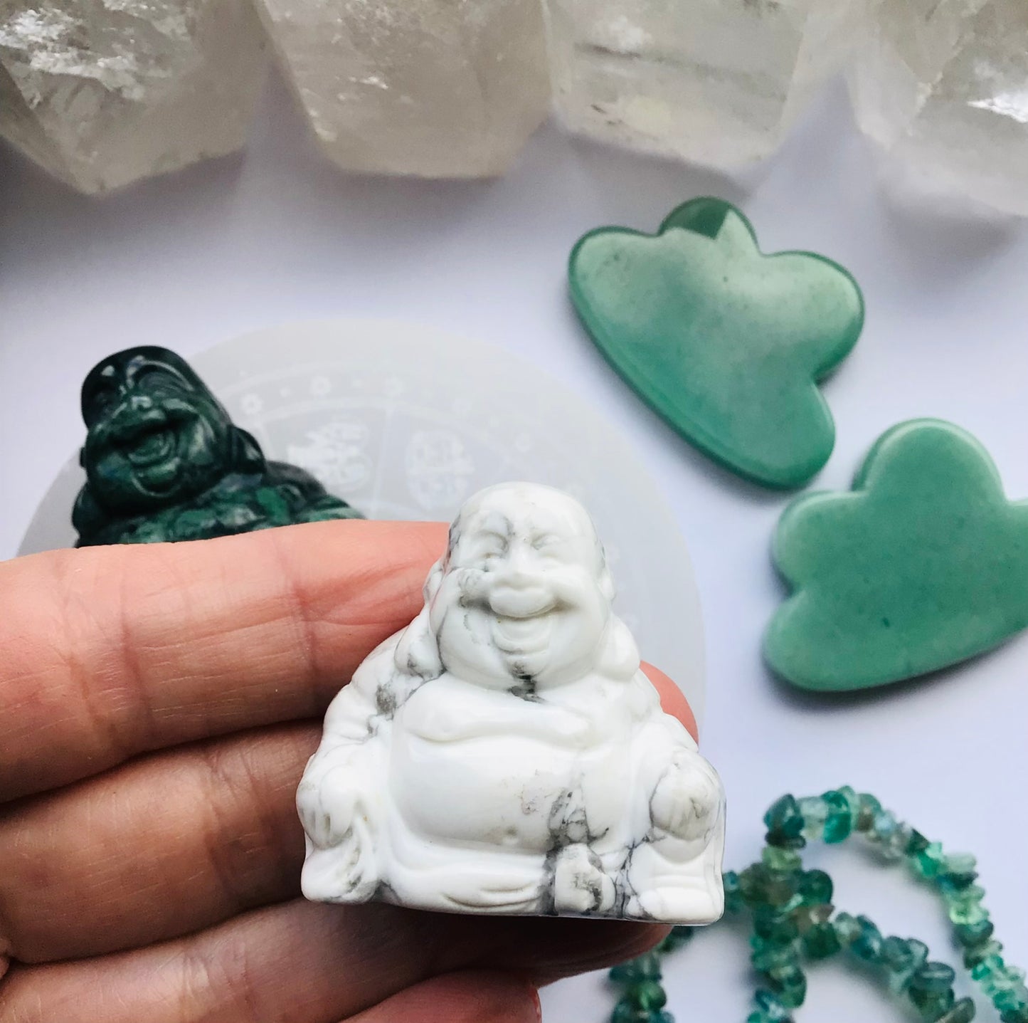 White Howlite Buddha