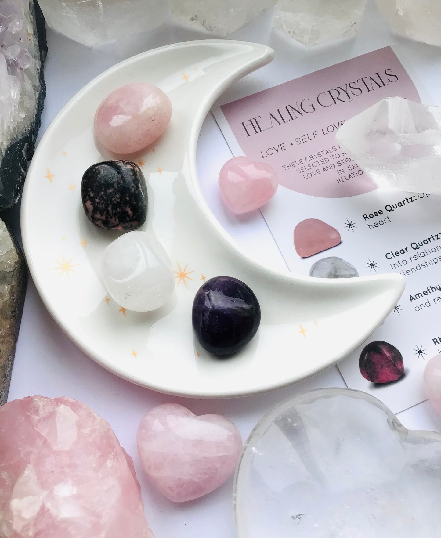 Love -Self Love -Friendship Crystal Healing Set