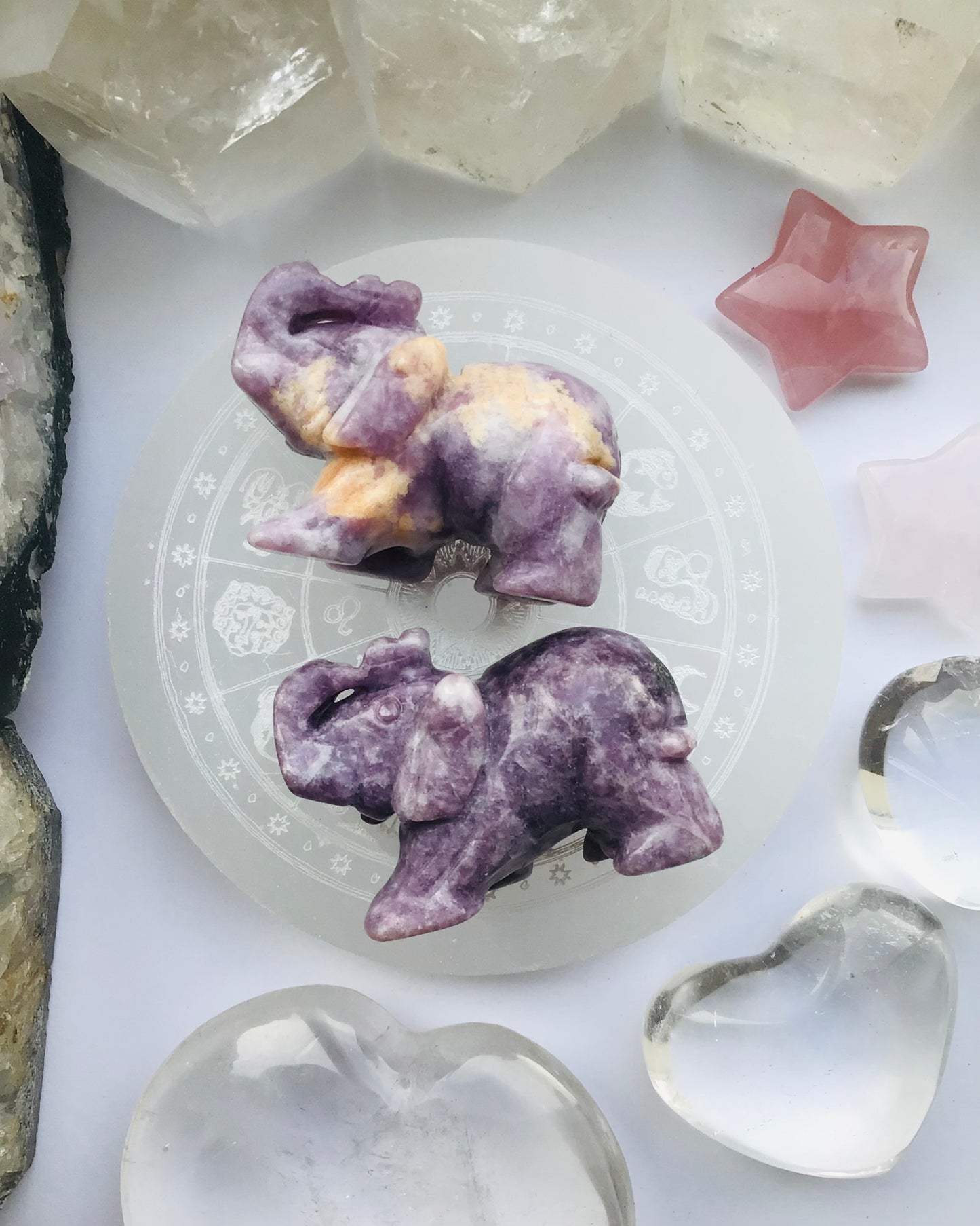 Lepidolite Crystal Elephant