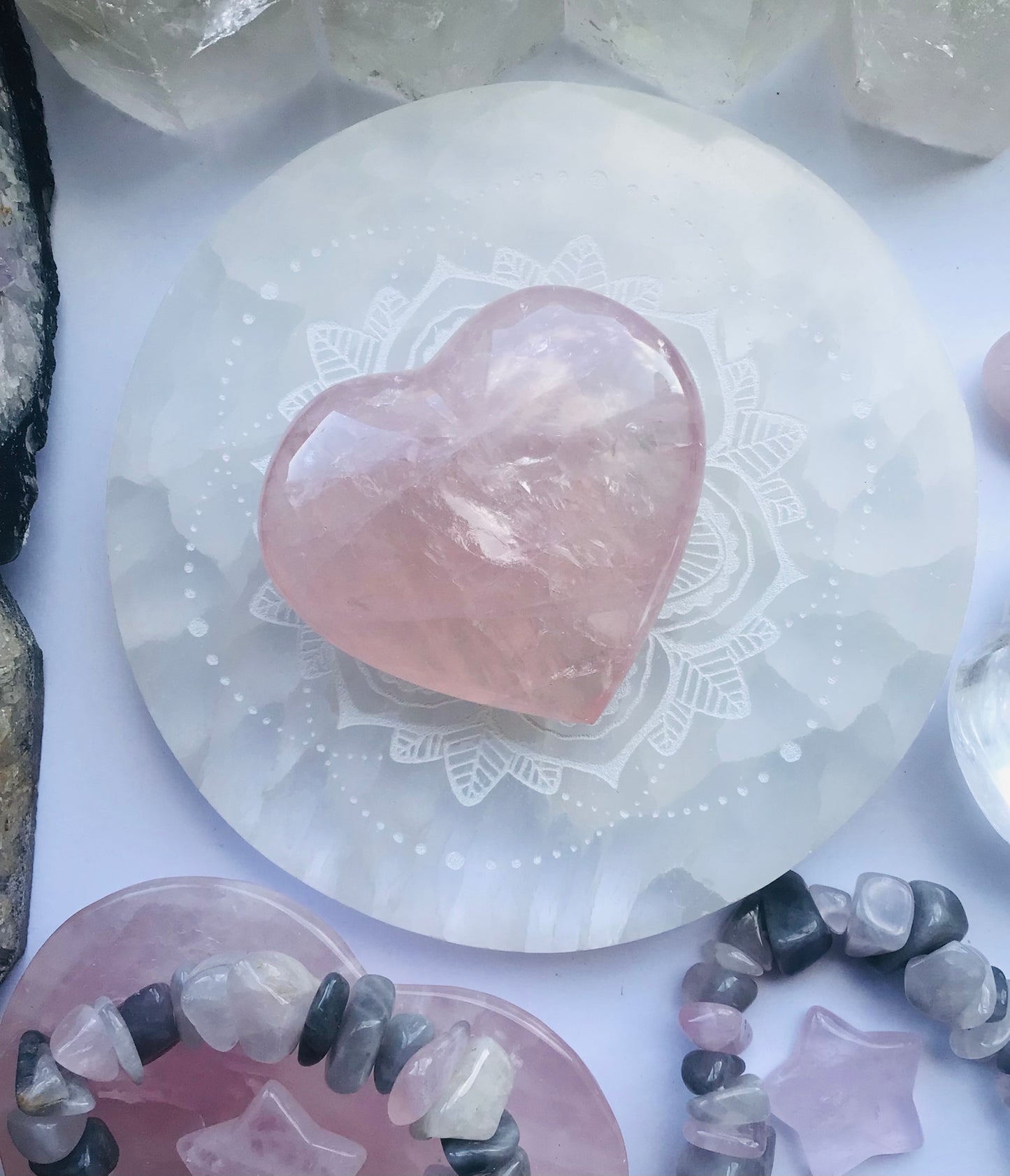 Rose Quartz Heart - Large