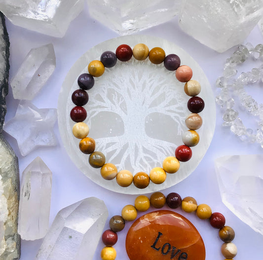 Mookaite Bead Crystal Bracelet