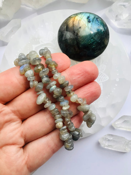 Labradorite Crystal Jellybean Bracelet