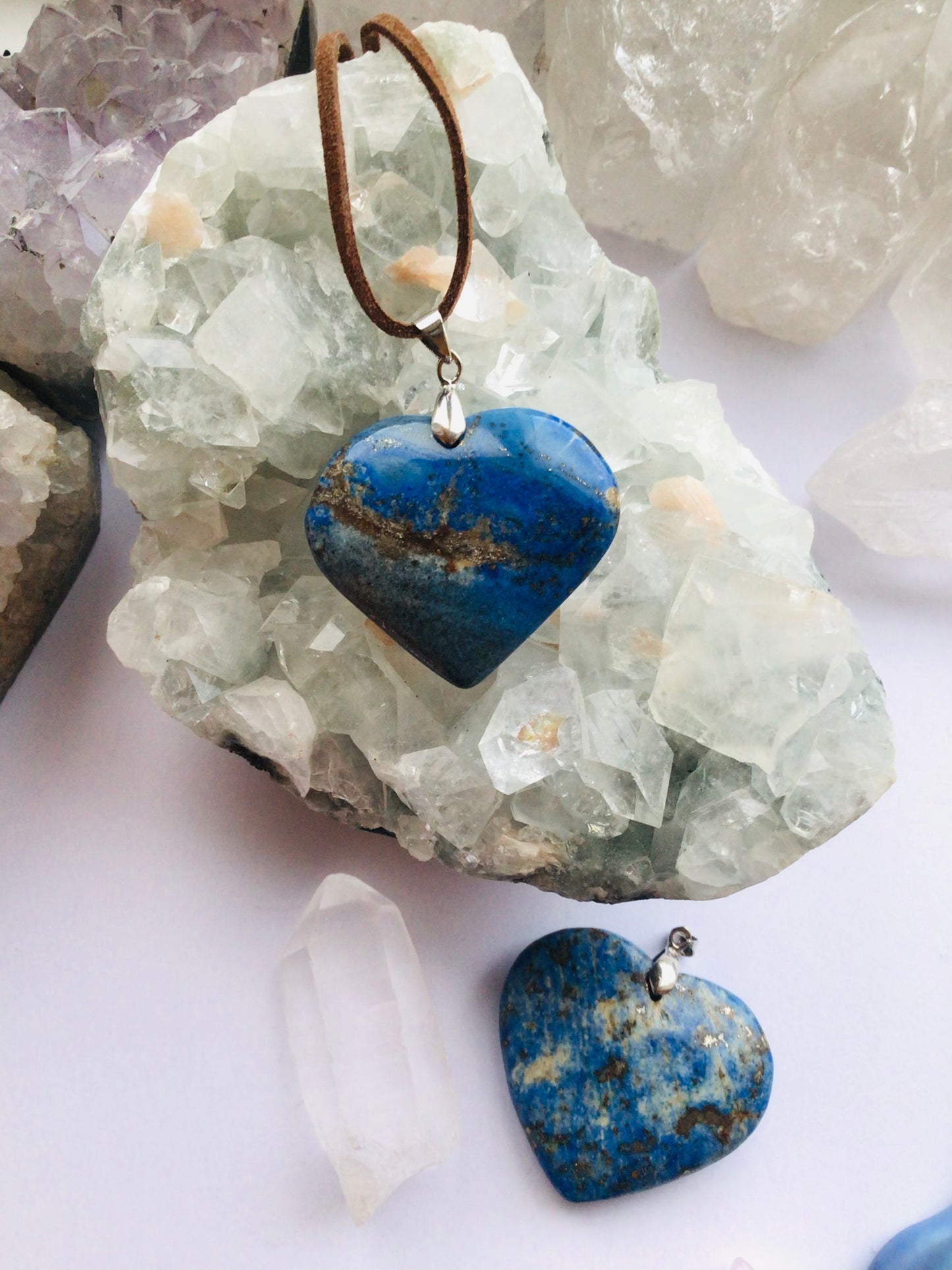 Lapis Lazuli Crystal Heart Pendant