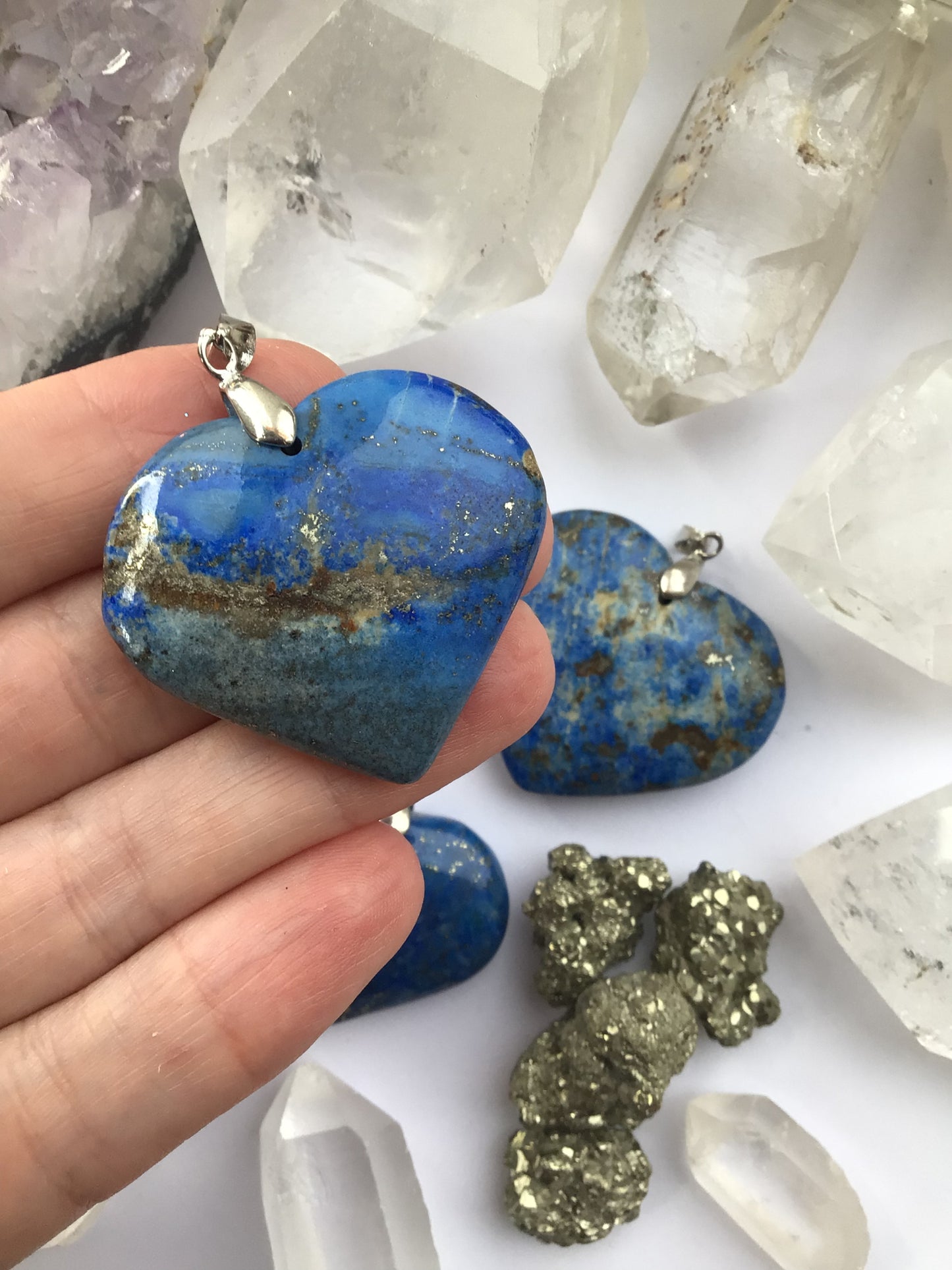 Lapis Lazuli Crystal Heart Pendant