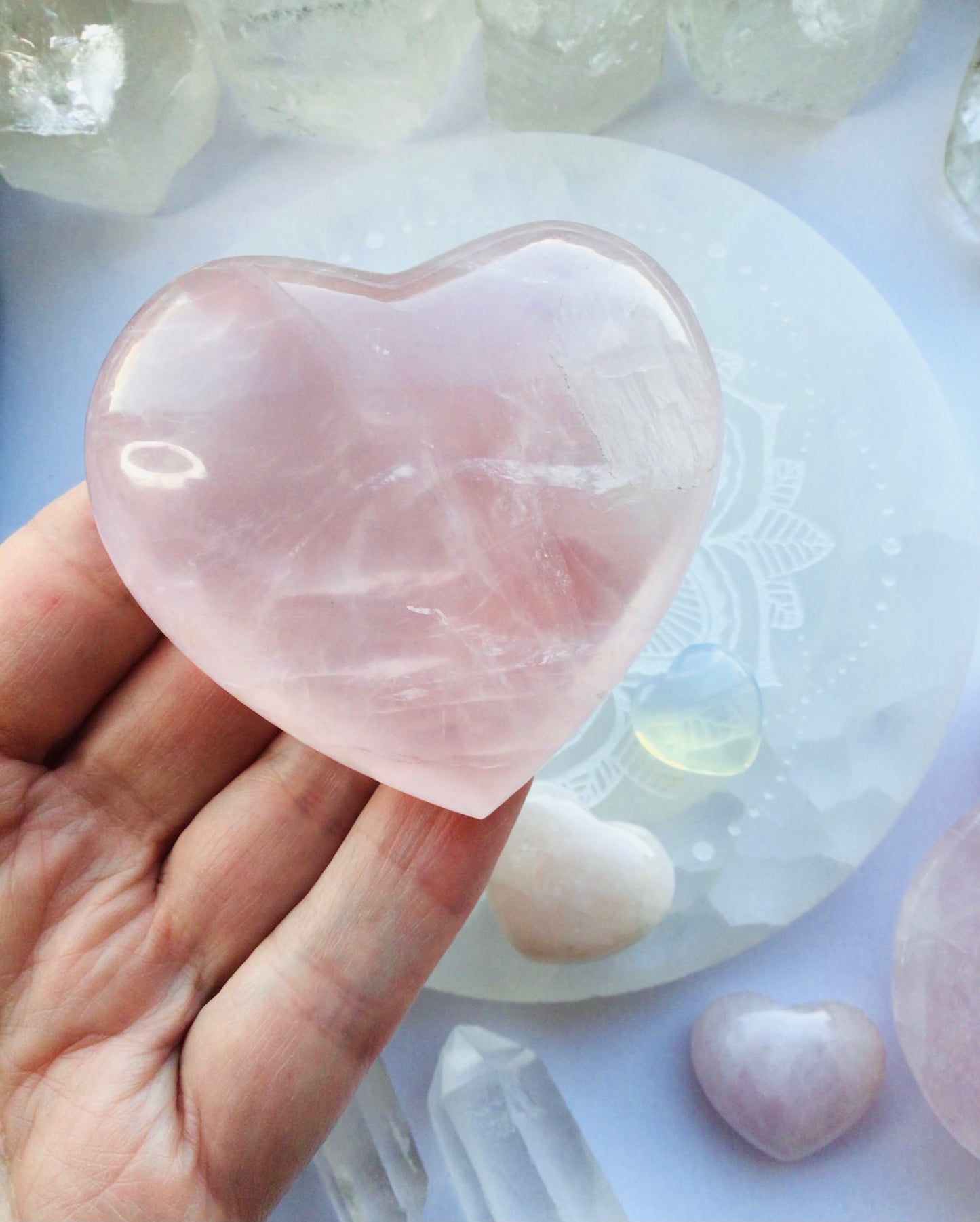 Rose Quartz Heart - Large