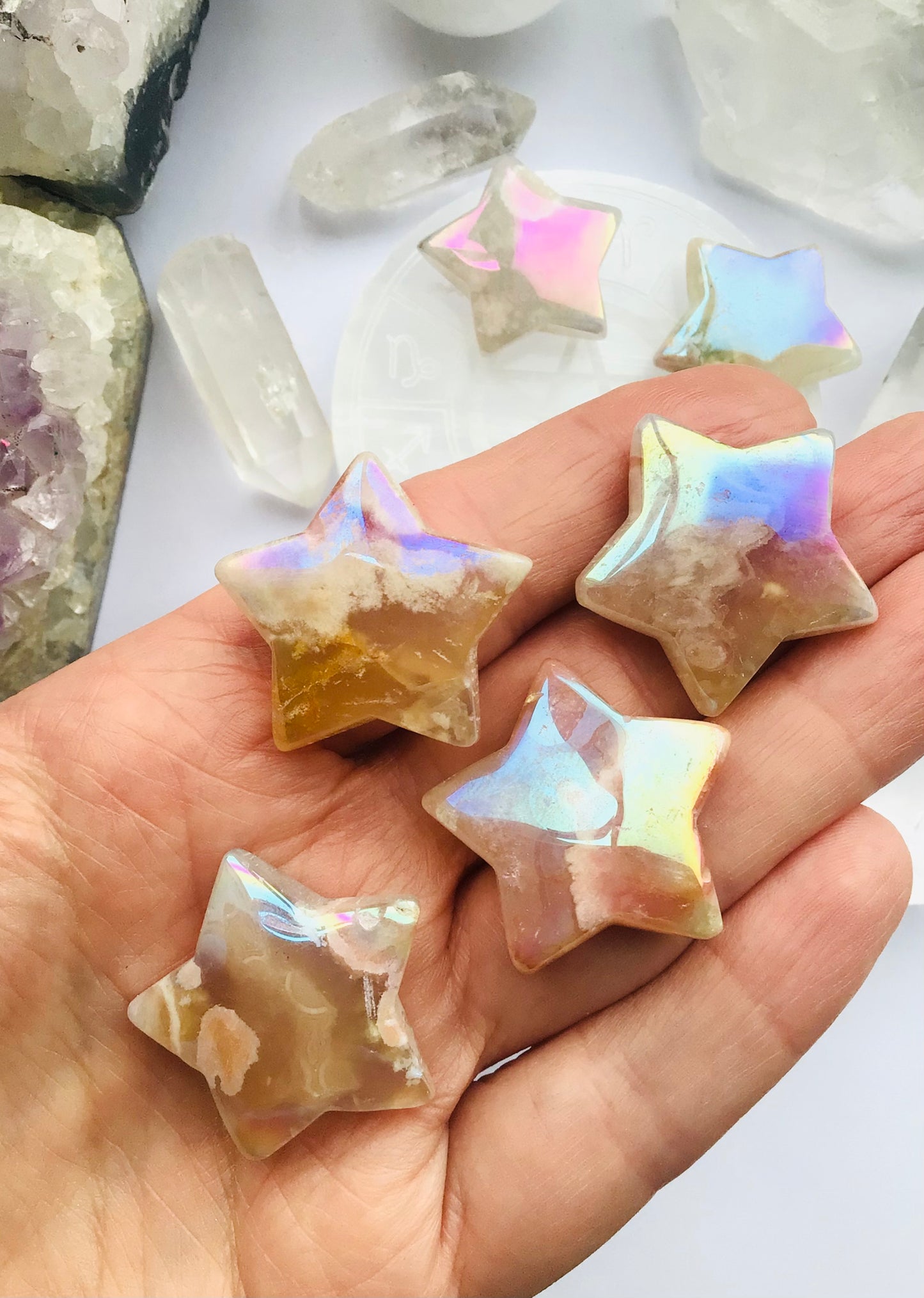 Angel Aura Flower Agate Star