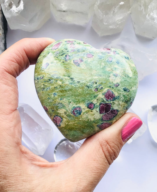 Ruby in Fuchsite Heart