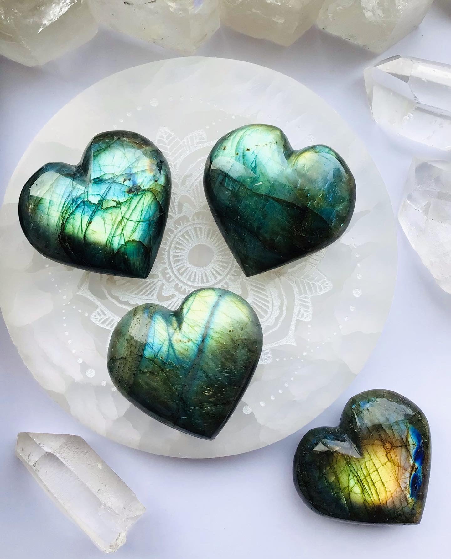 Labradorite Heart