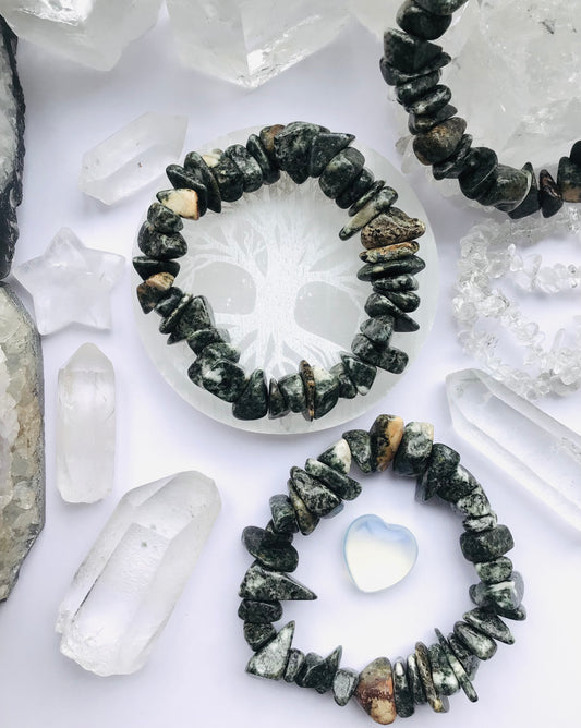 Preseli BlueStone Crystal Chunky Bracelet- Preseli Bluestone - Stonehenge