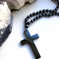 Hematite Bead & Cross Necklace