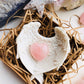 Rose Quartz Heart Crystal & Angel Wings Dish -Carved Crystal Heart - Rose Quartz Heart-Crystals for Love - Angel Wings Trinket Dish - Love