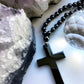 Hematite Bead & Cross Necklace