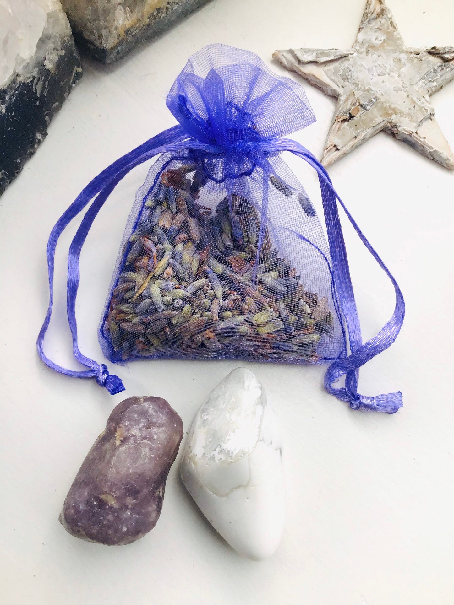 Crystals For Sleep - Sleep Crystal Set - Lepidolite Howlite and Lavender crystal Set