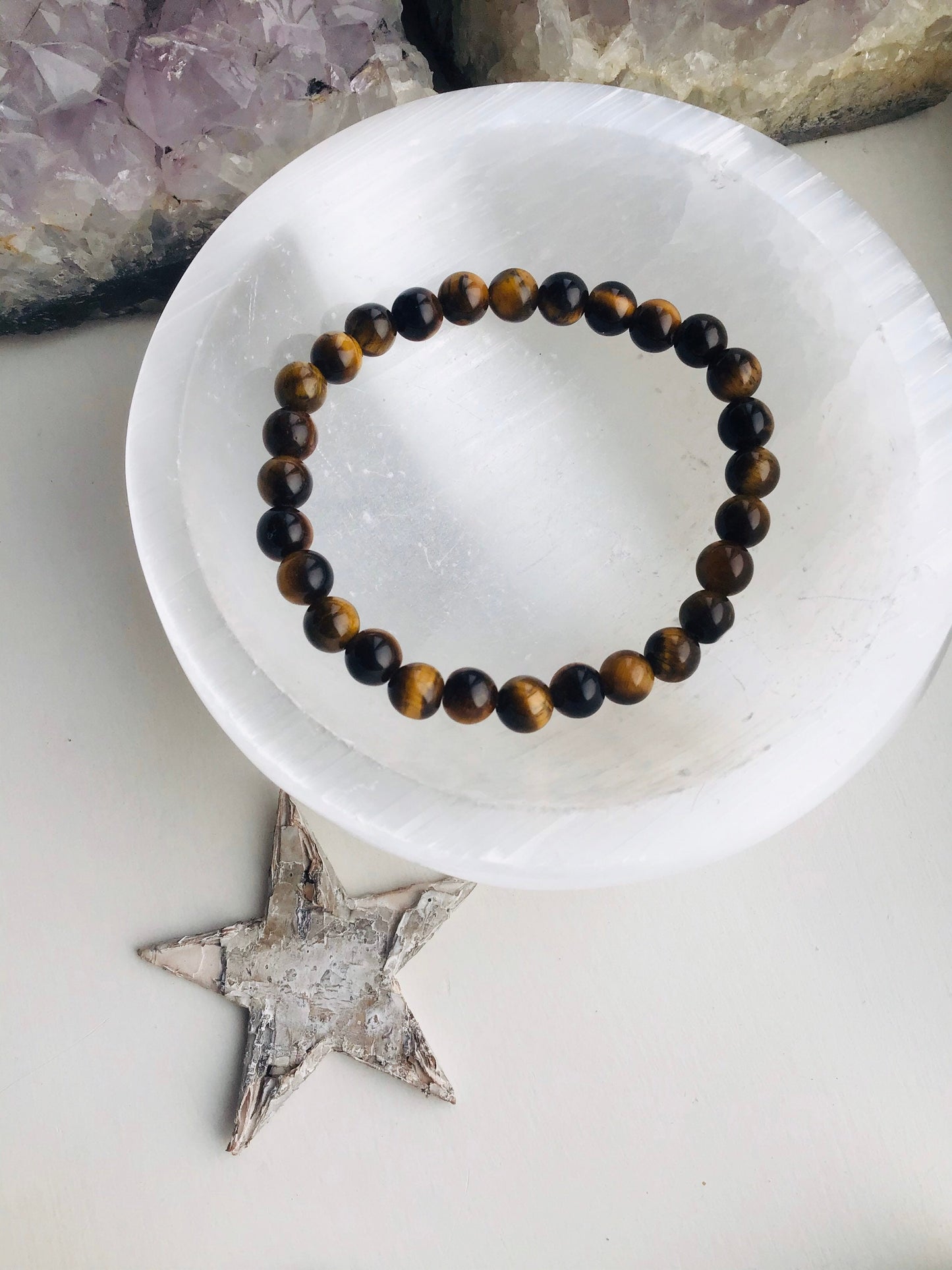 Tigers Eye Crystal Bead Bracelet- Unisex