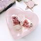 Rose Quartz Bowl Heart Dish - Crystal Heart Trinket Dish - Pink Rose Quartz Bowl  - Rose Quartz Heart Bowl- Crystal Trinket Bowl