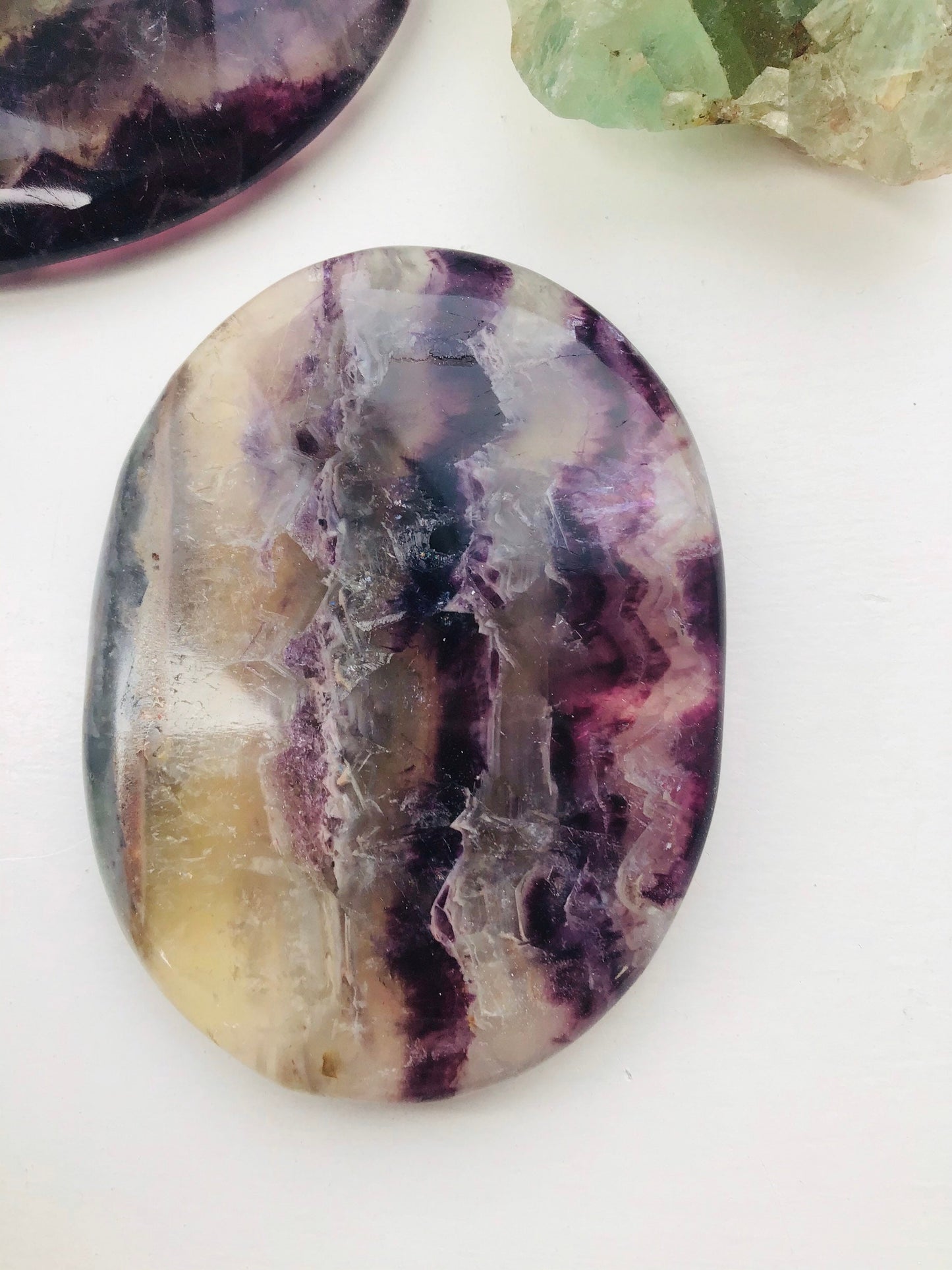 Rainbow Fluorite PalmStone - Rainbow Fluorite Crystal