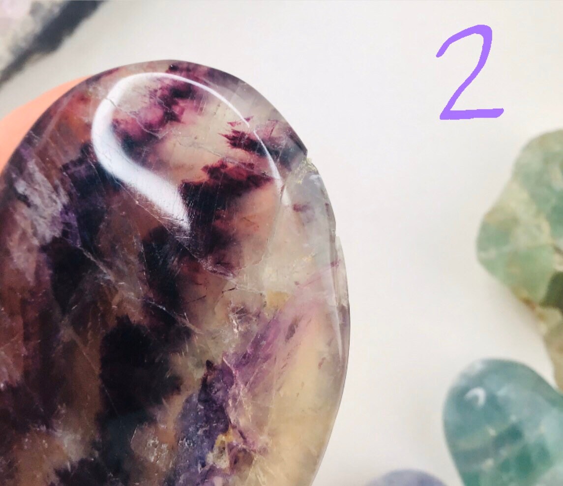 Rainbow Fluorite PalmStone - Rainbow Fluorite Crystal