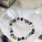 Rainbow Fluorite Bracelet- Rainbow Fluorite Crystal Chip Bracelet