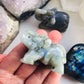 Labradorite Crystal Elephant- Hand carved Lucky  Labradorite Elephant