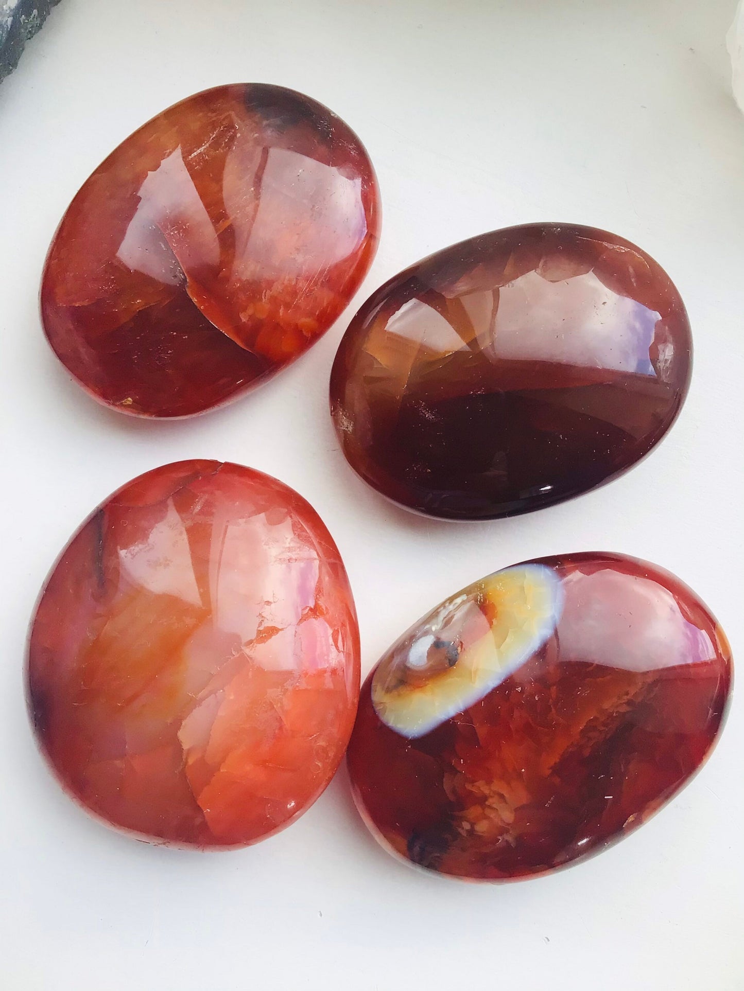 Carnelian Crystal Palmstone - Carnelian Pebbles