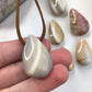 Flint Crystal Teardrop Necklace on Faux Suede Cord- Flint Teardrop Pendant