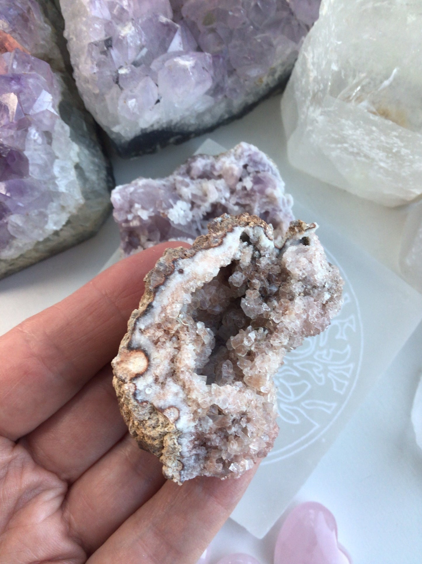 Pink Amethyst Crystal Geode Crystal Rare - Pink Amethyst Crystal Cluster