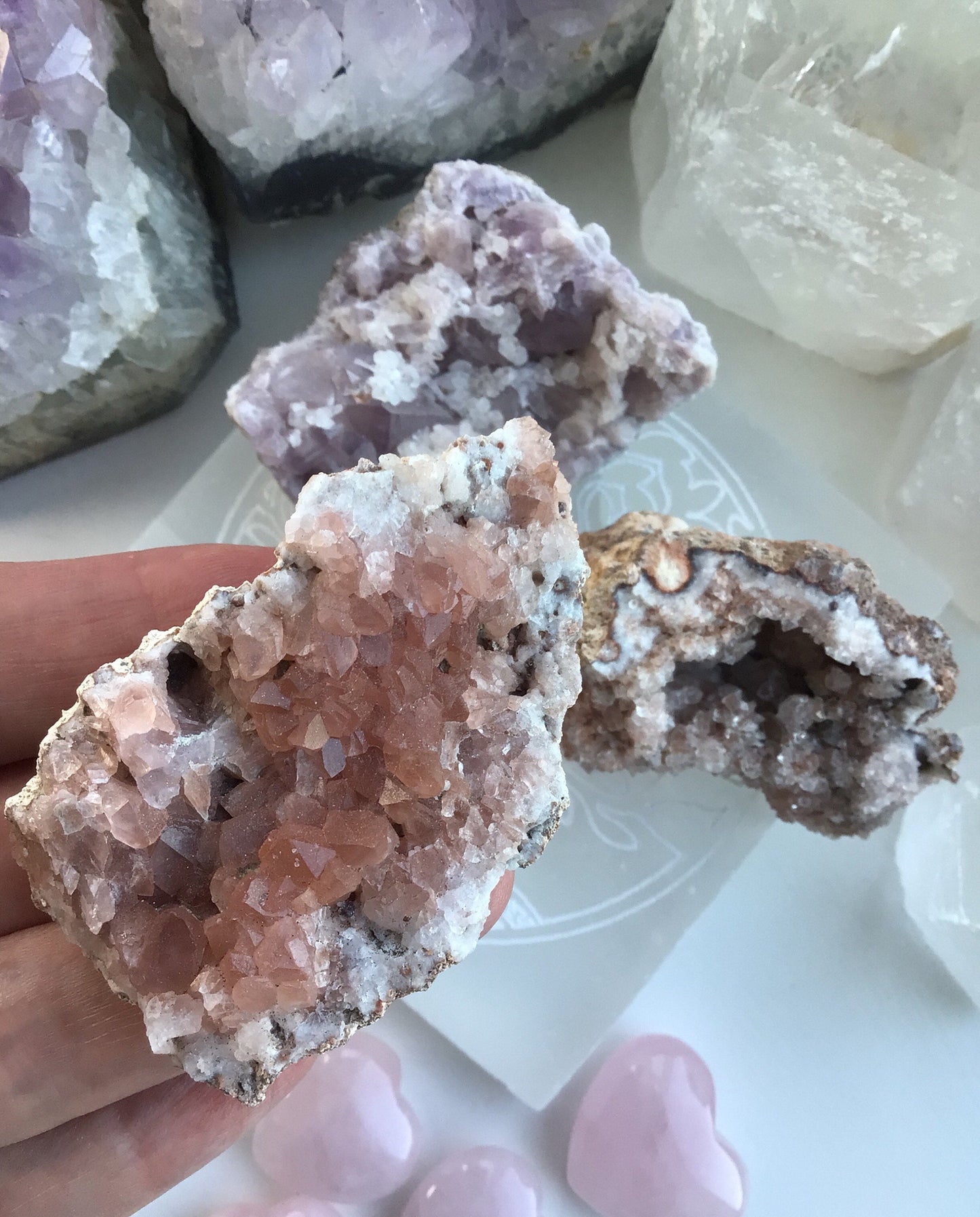 Pink Amethyst Crystal Geode Crystal Rare - Pink Amethyst Crystal Cluster