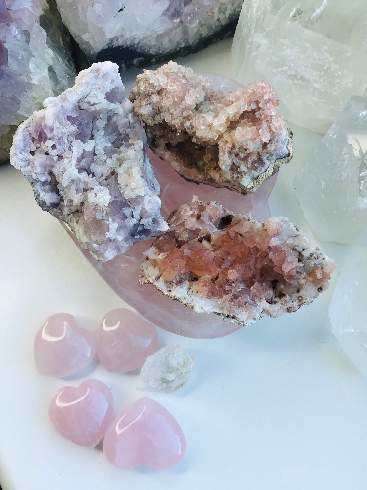 Pink Amethyst Crystal Geode Crystal Rare - Pink Amethyst Crystal Cluster