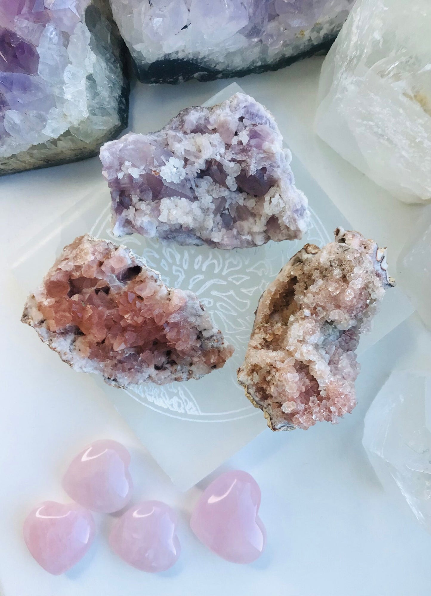 Pink Amethyst Crystal Geode Crystal Rare - Pink Amethyst Crystal Cluster