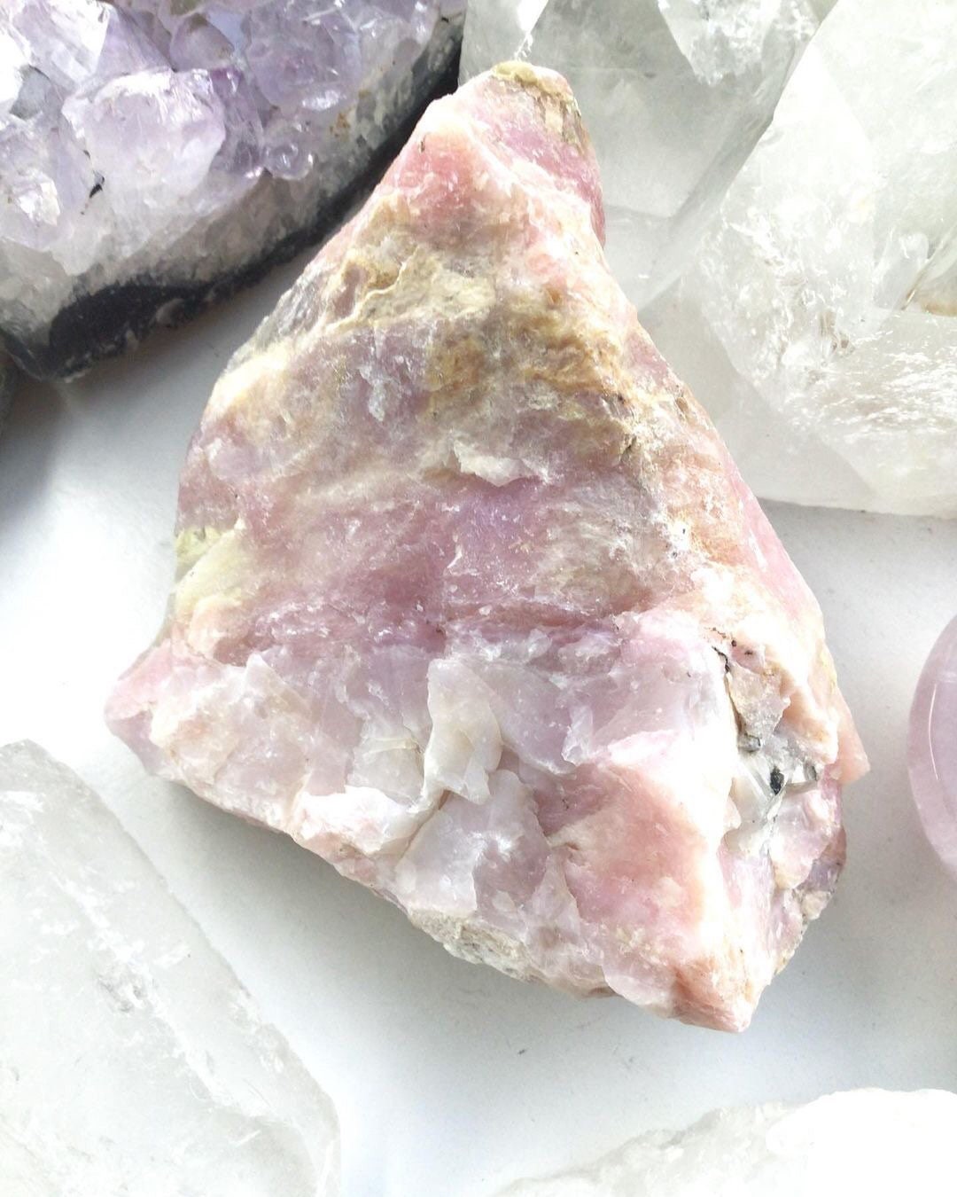 Pink Opal Crystal Raw Chunk - Natural Pink Opal Crystal Specimen