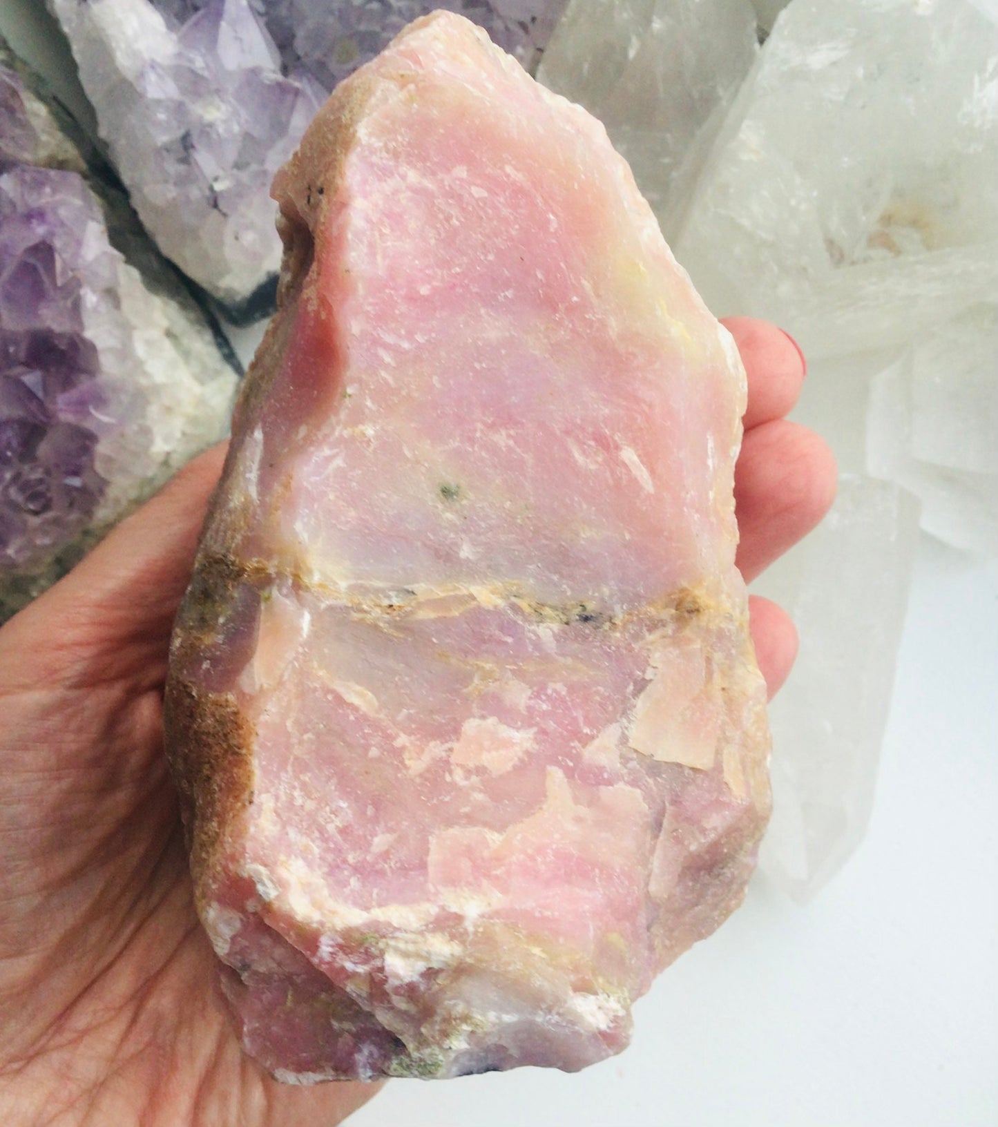 Pink Opal Crystal Raw Chunk - Natural Pink Opal Crystal Specimen