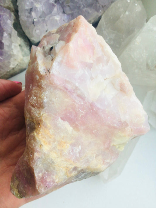 Pink Opal Crystal Raw Chunk - Natural Pink Opal Crystal Specimen