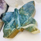 Ocean Jasper Butterfly Crystal XL Hand Carved - Rare Ocean Jasper Crystal Butterfly